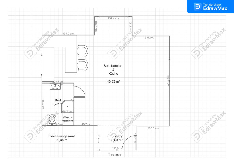 Grundriss (nicht maßstabsgetreu)